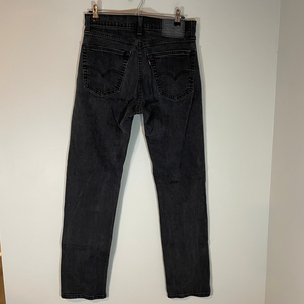 Levis 505 Regular Fit Mens Straight Leg Jeans Washed Black 32X34 Denim Pants